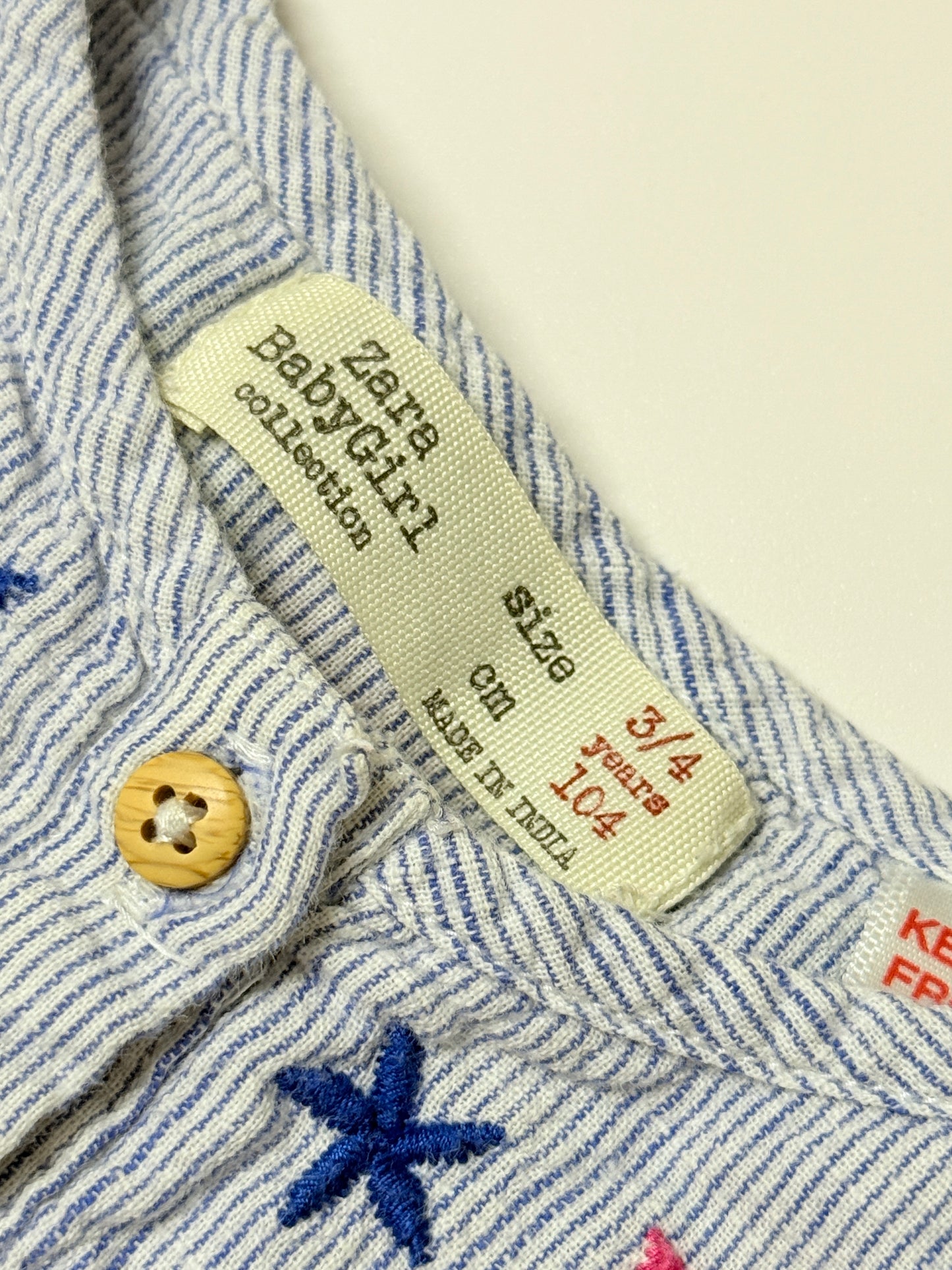 Zara Embroidered Shirt 3/4t