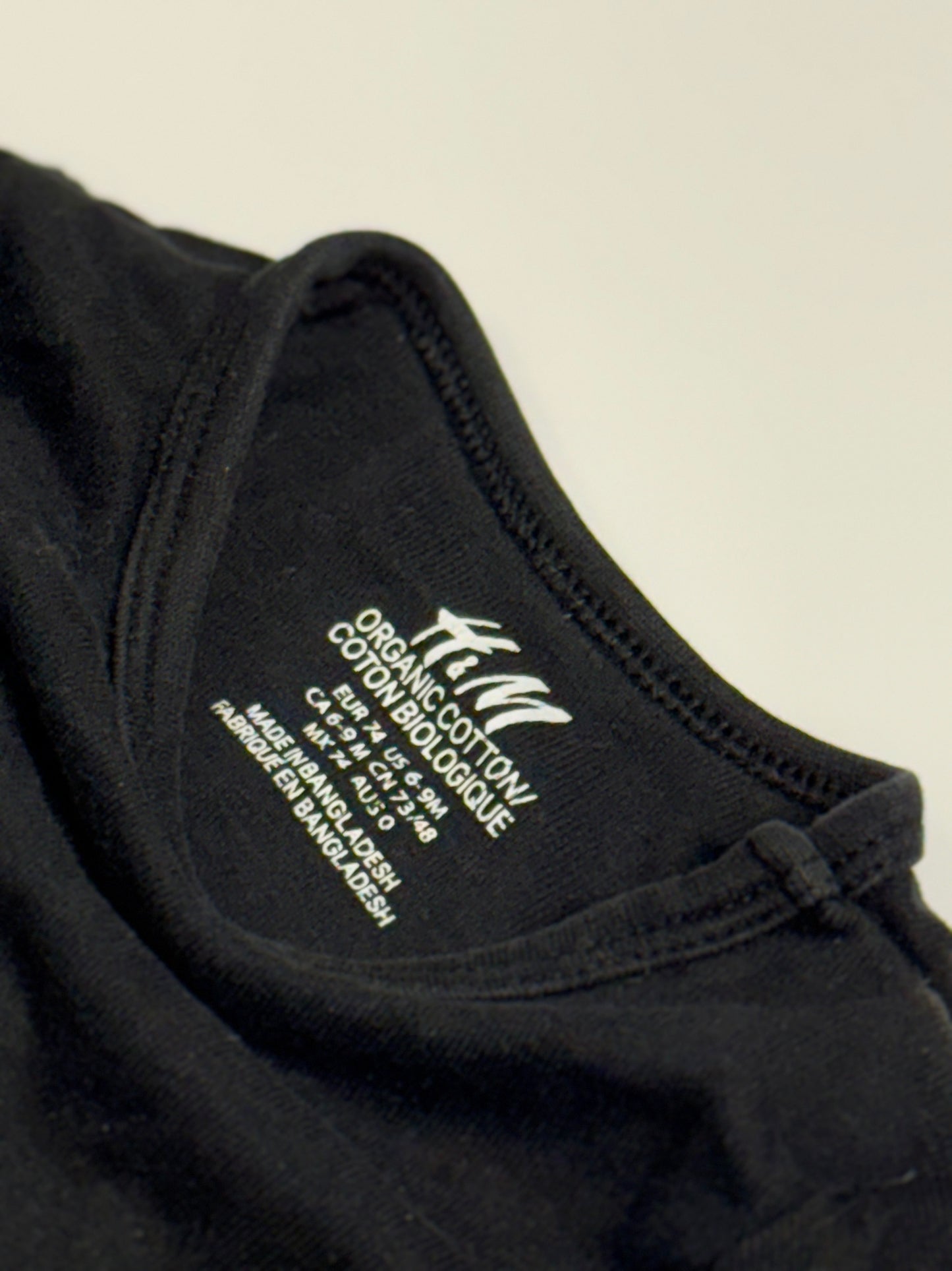 H&M Basics 6-9m Onesie Black