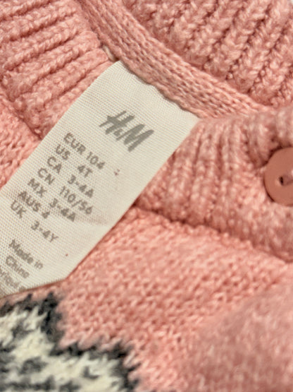 H&M Disney Minnie Mouse Ski Sweater Cream Pink Toddler 3–4Y