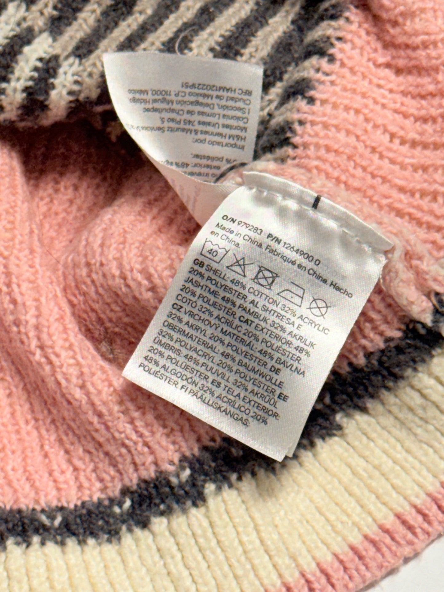 H&M Disney Minnie Mouse Ski Sweater Cream Pink Toddler 3–4Y