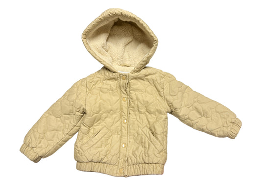 Old Navy Quilted Hooded Jacket Beige 3T