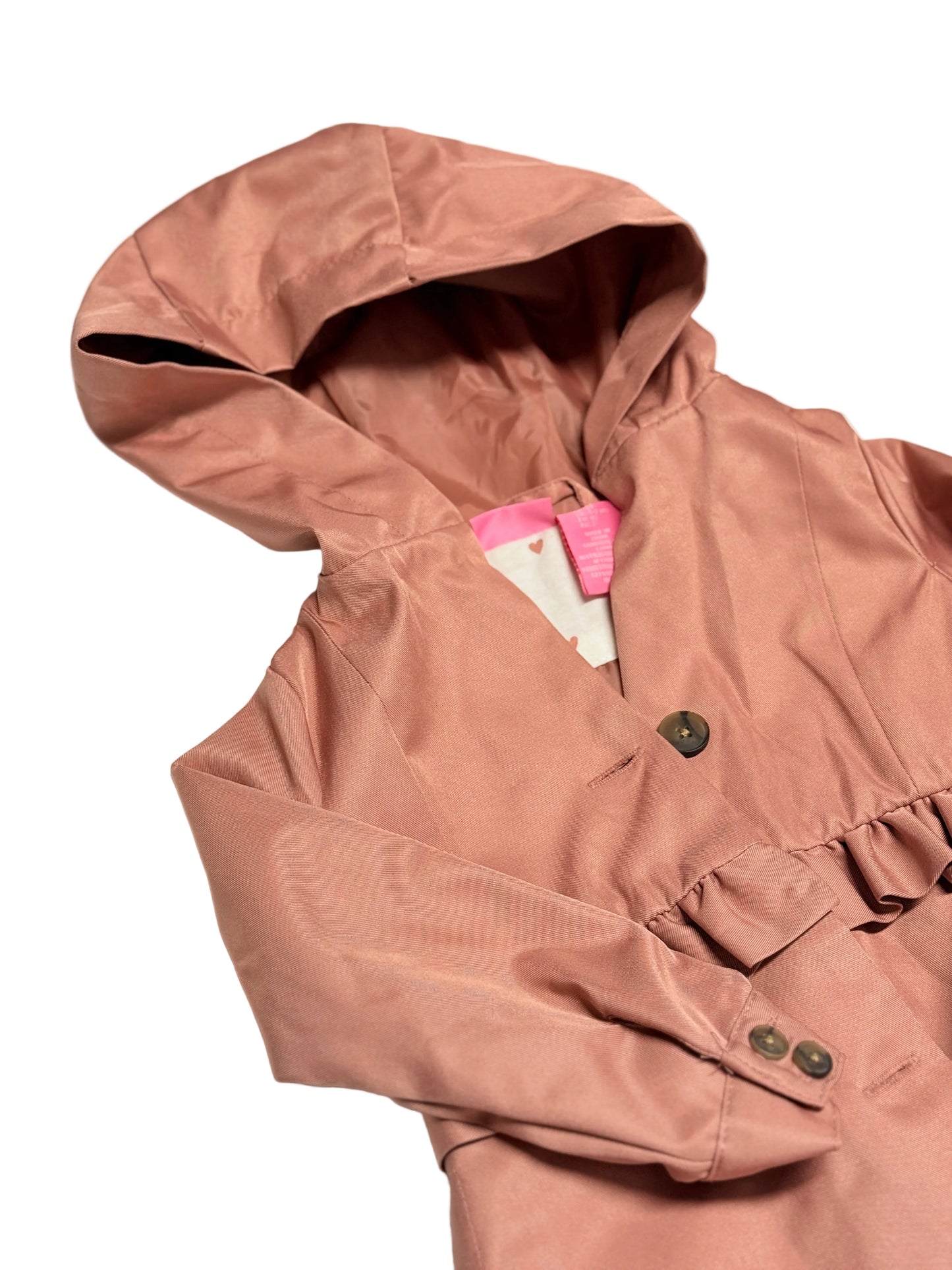 Ismac by Viratti Hooded Ruffle Coat Blush Pink 2t