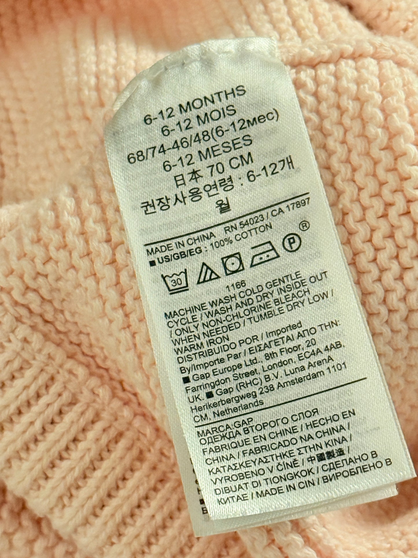 Baby Gap Pink 6-12m Knit Pants