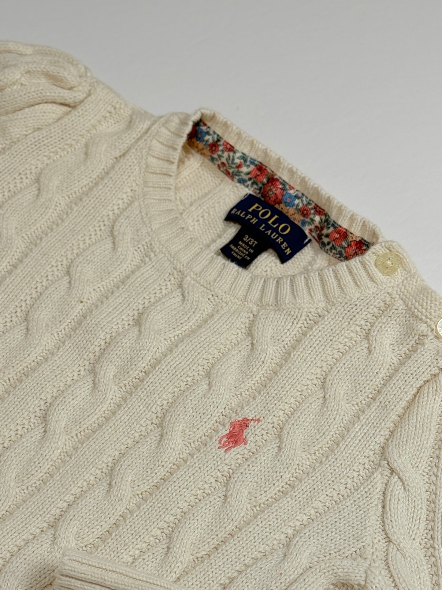 Polo Ralph Lauren Cable Knit Sweater Girls 3T