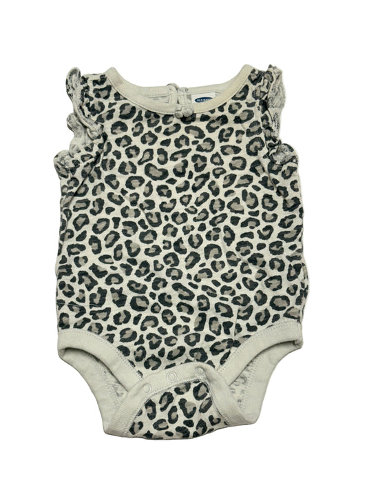 Old Navy Leopard Print Ruffle Sleeve Bodysuit 0–3M