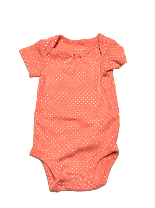 Carter’s NB Coral Polka Dot Short Sleeve Bodysuit