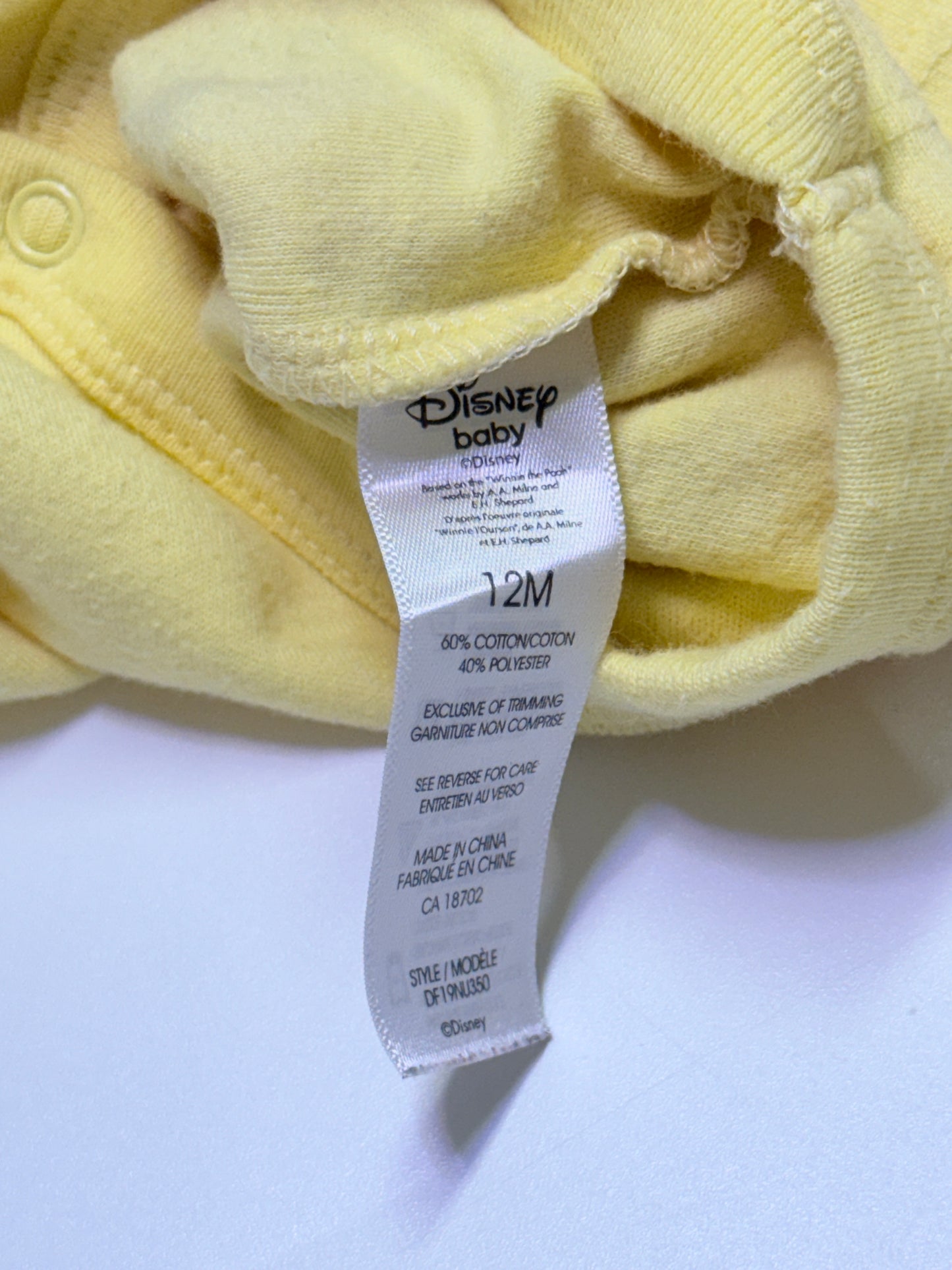 Disney Pooh Onesie 12m