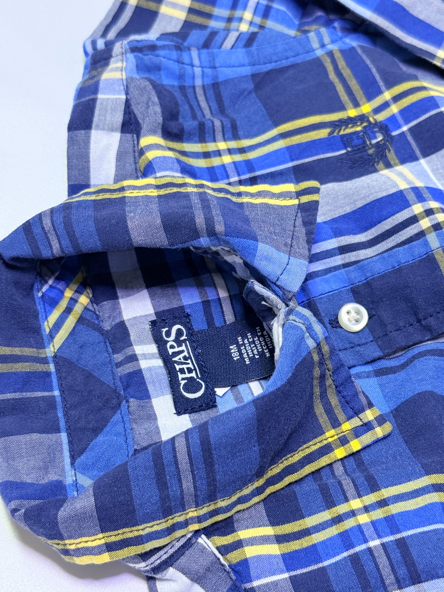Chaps 18m Plaid Shirt Button Up