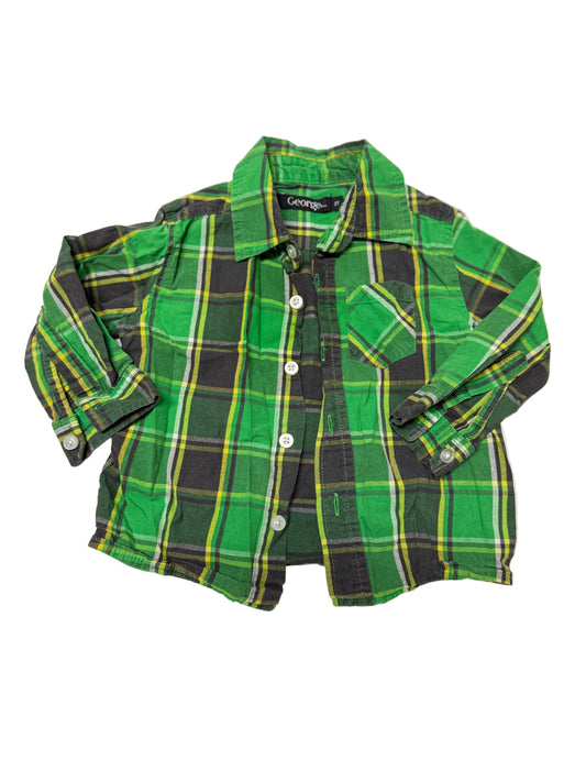 George 2T Plaid Long Sleeve Shirt