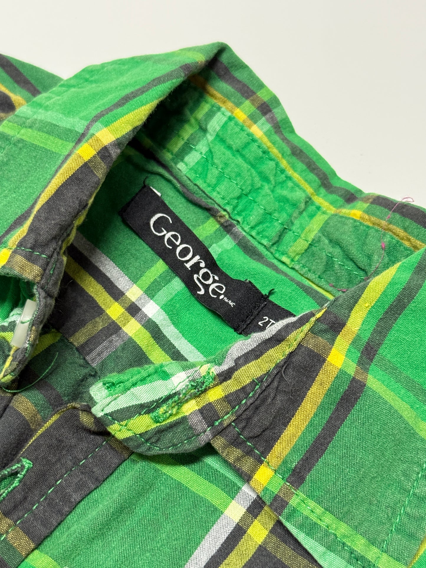 George 2T Plaid Long Sleeve Shirt