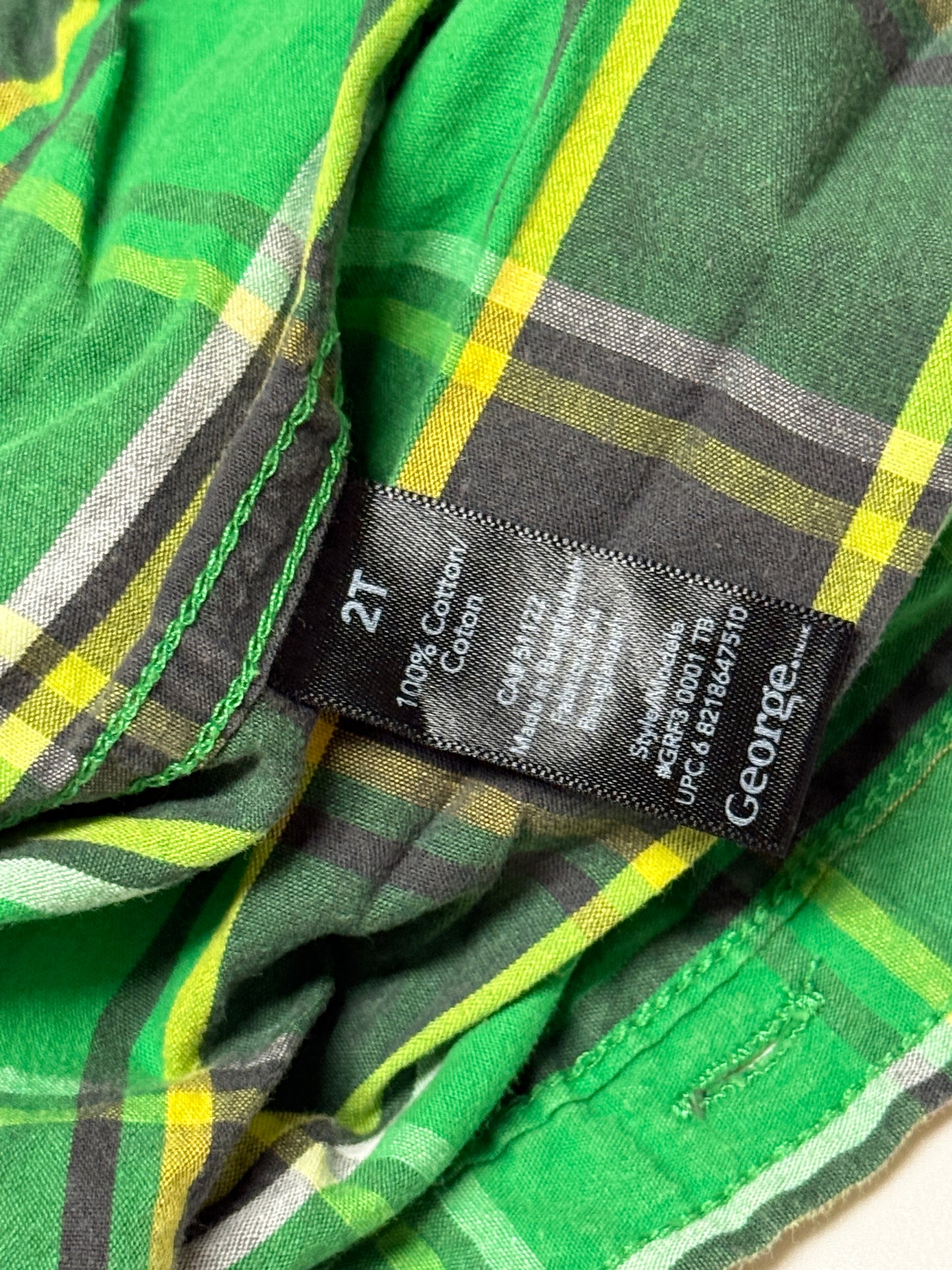 George 2T Plaid Long Sleeve Shirt