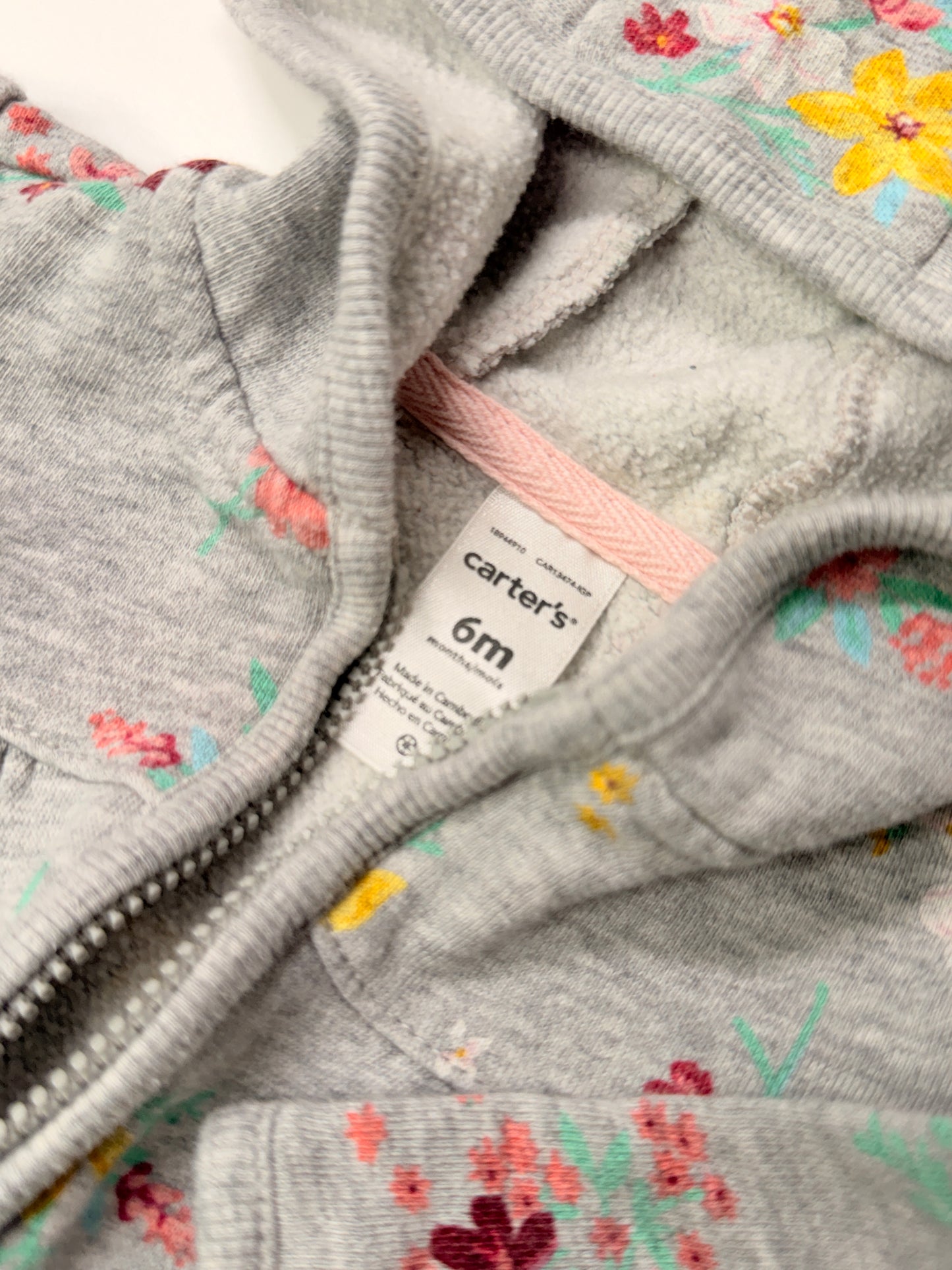 Gap Floral Gray Zip Hoodie 12-18m