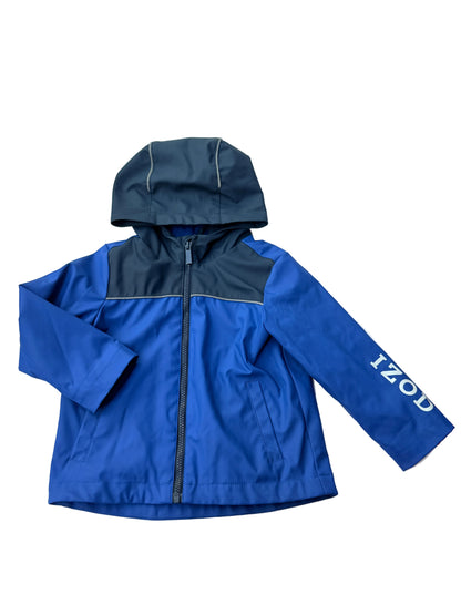 IZOD Blue Two-Tone Hooded Rain Jacket Size 3