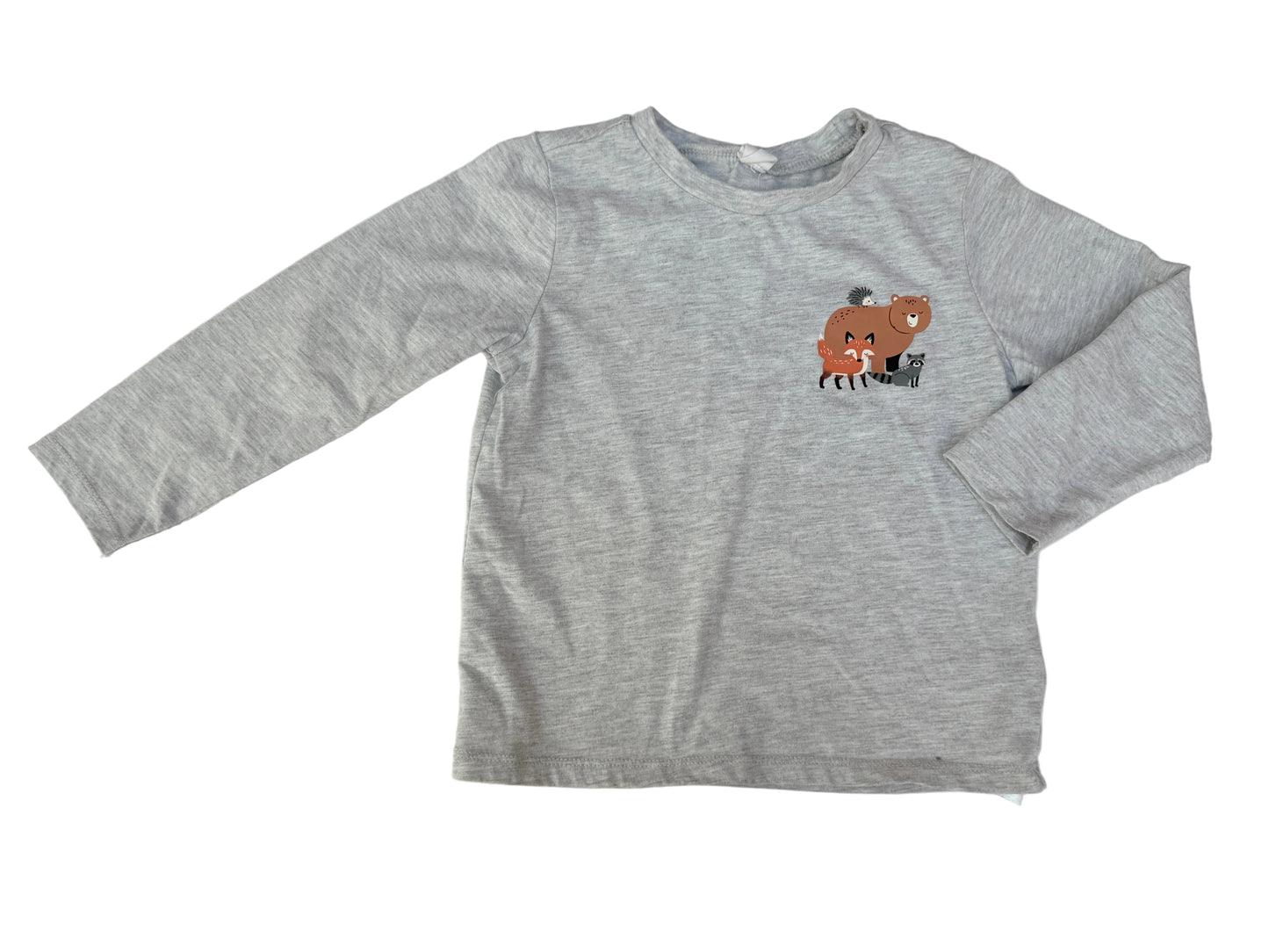 PL Kids Gray Woodland Animals Long Sleeve 4T