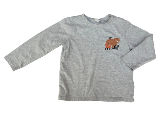 PL Kids Gray Woodland Animals Long Sleeve 4T