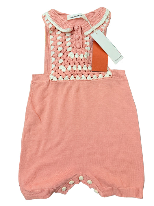 Misha & Puff - Coral Crochet Romper NWT 18-24m /2t