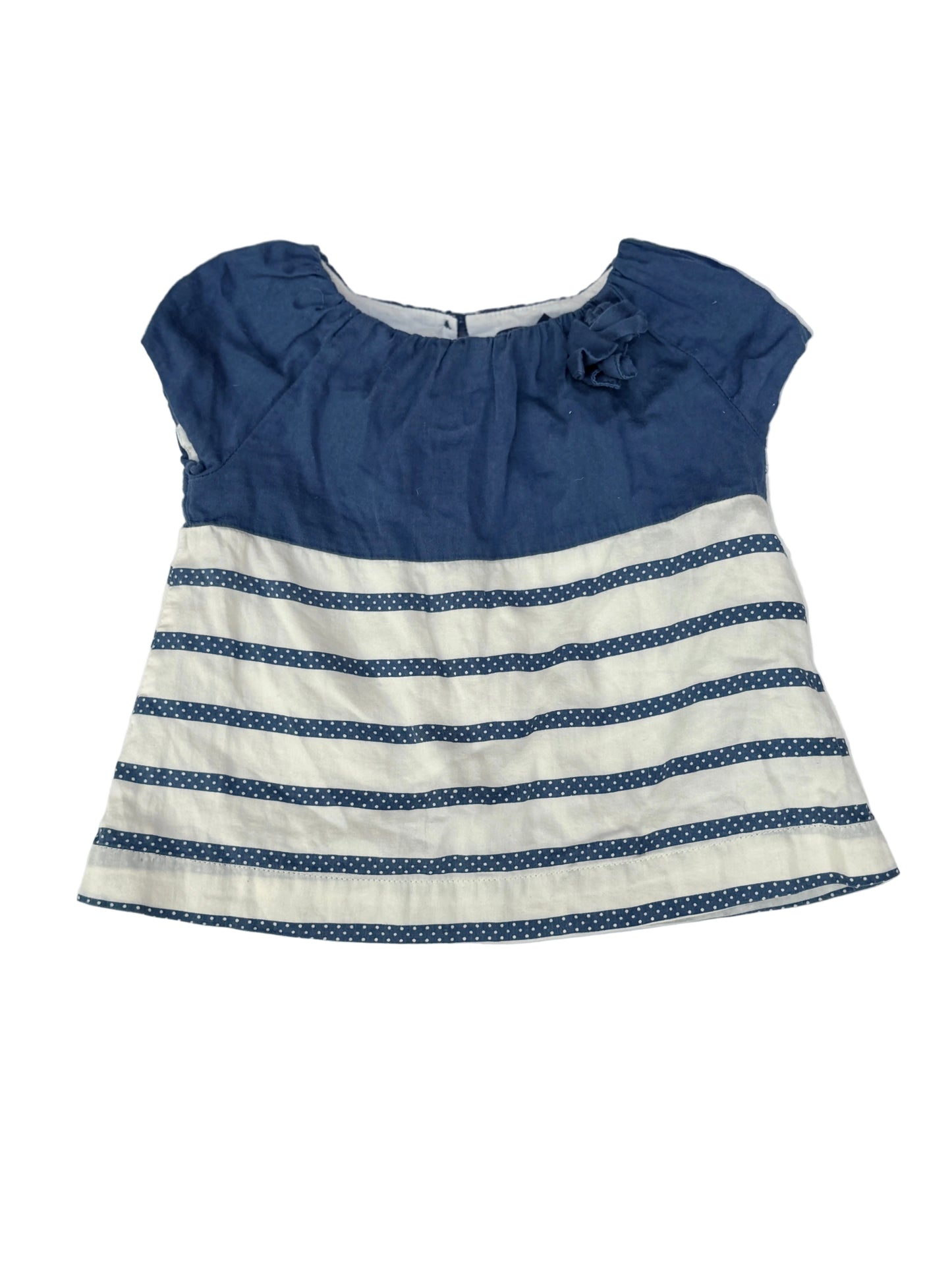 Baby Gap Blue Striped Dress 6-12m