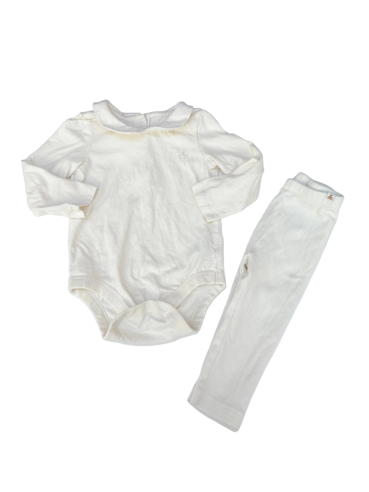 Cream Baby Gap Bodysuit Leggings Set 12-18m