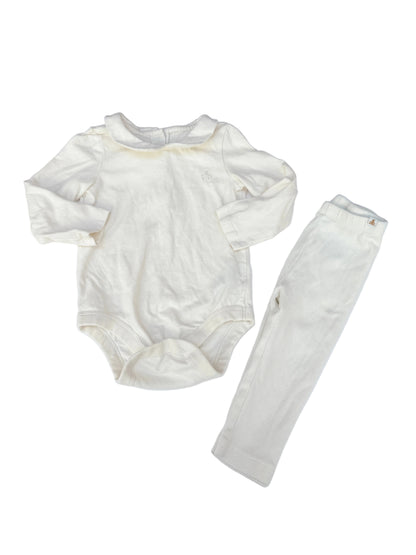 Cream Baby Gap Bodysuit Leggings Set 12-18m