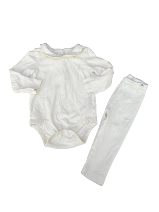 Cream Baby Gap Bodysuit Leggings Set 12-18m