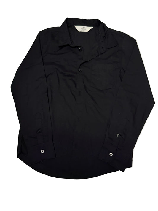 H&M 8-9Y Black Button Up Long sleeve
