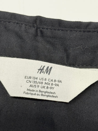 H&M 8-9Y Black Button Up Long sleeve