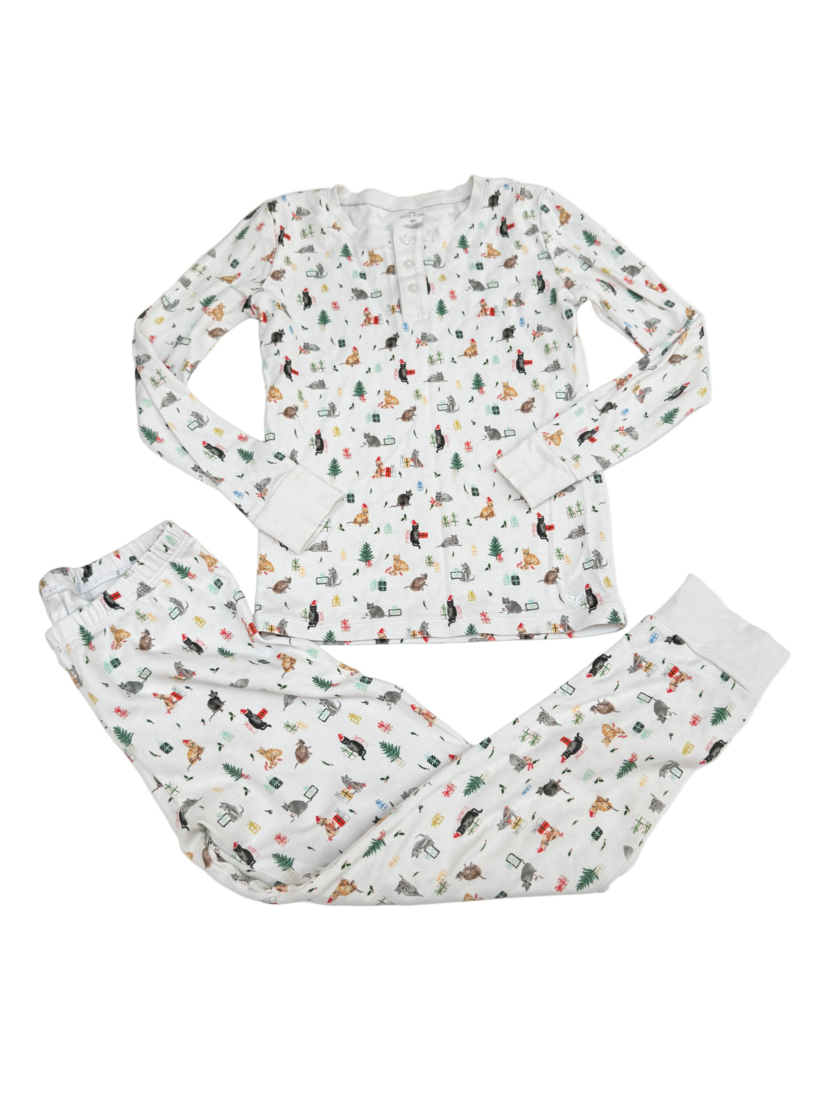 Petite Plume Cat Christmas Pajama Set Size 8