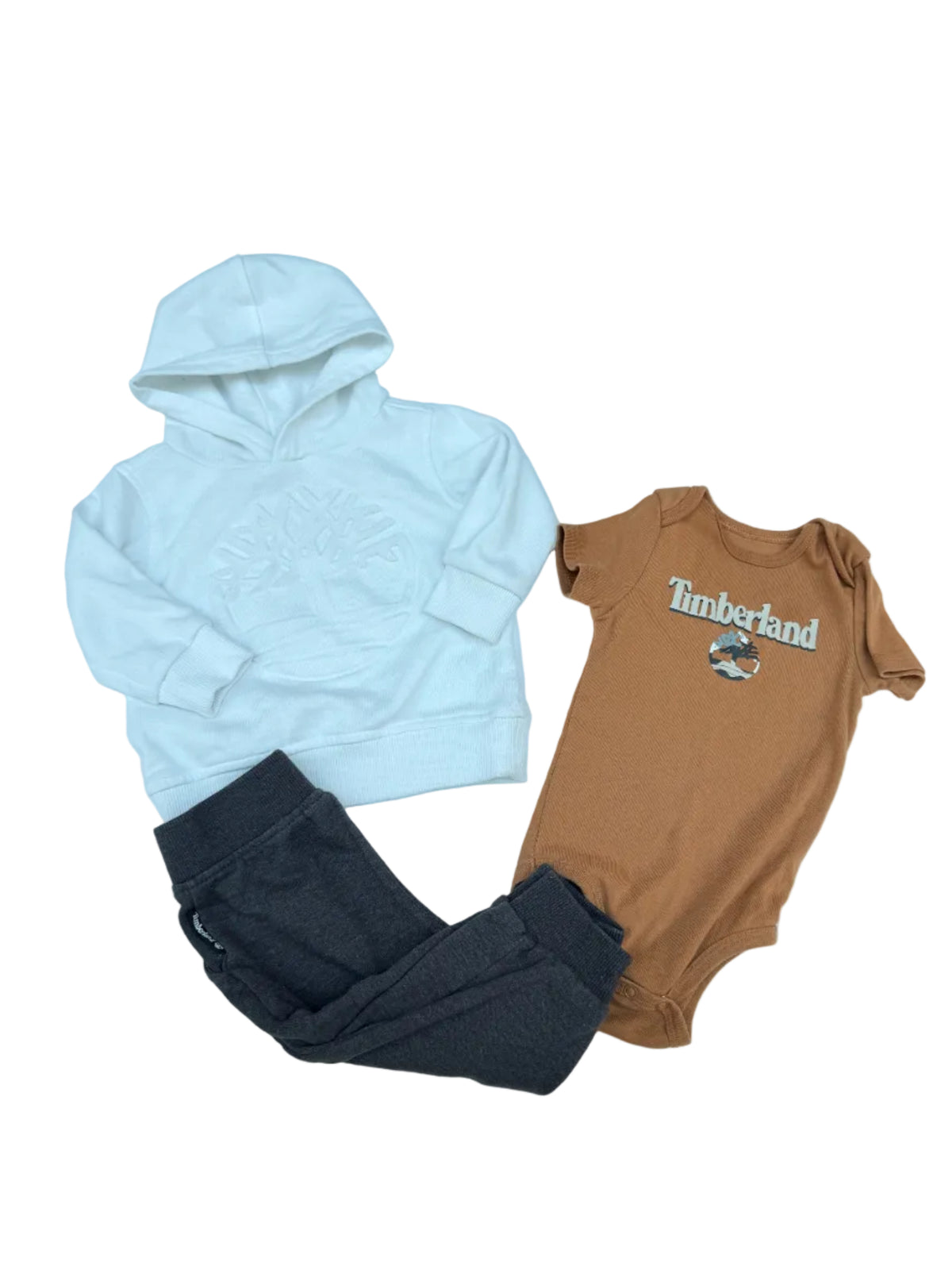 Timberland White Embossed Logo 3PC Set 12M