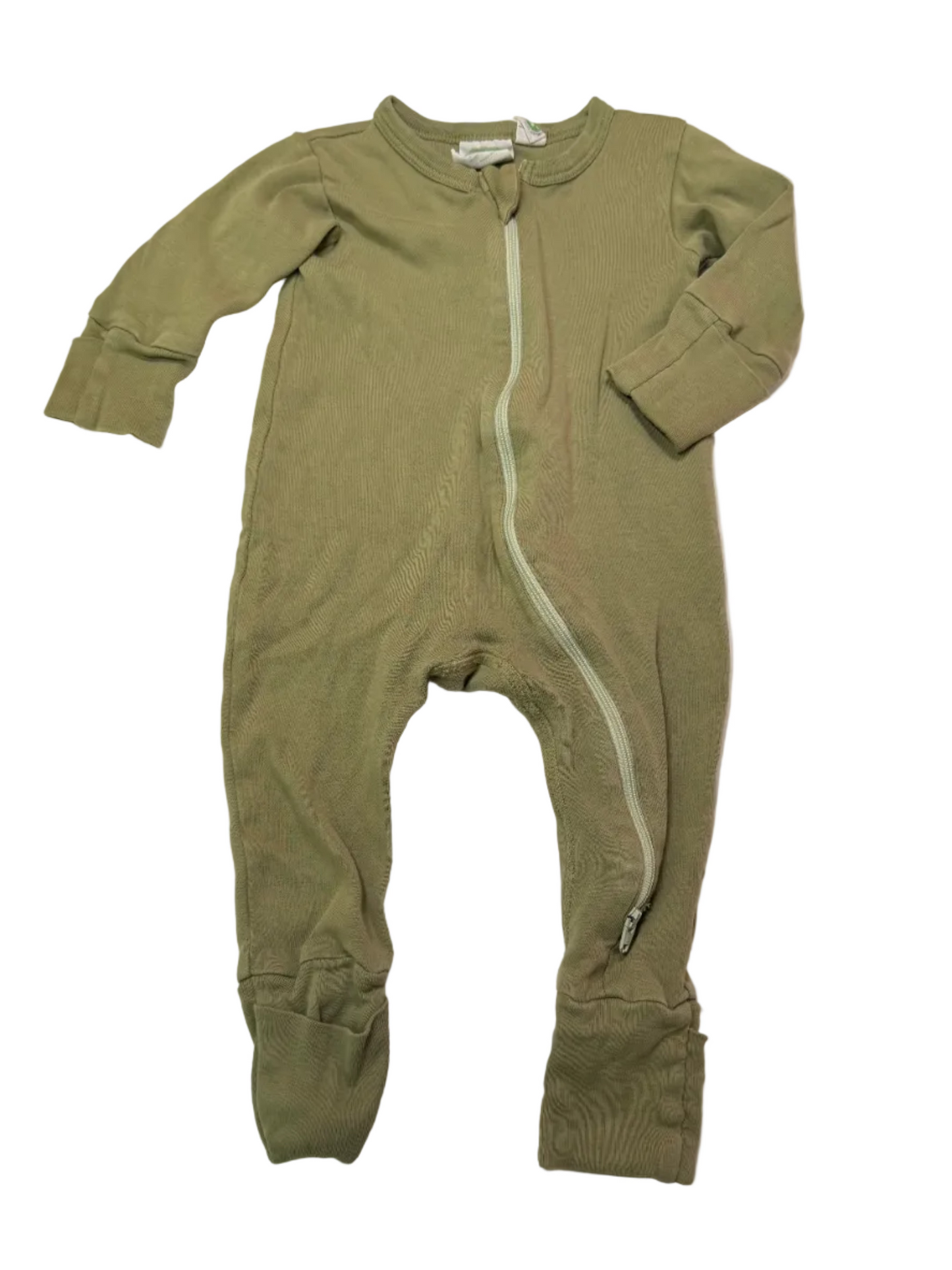 Organic Baby Olive Green Zipper Sleeper