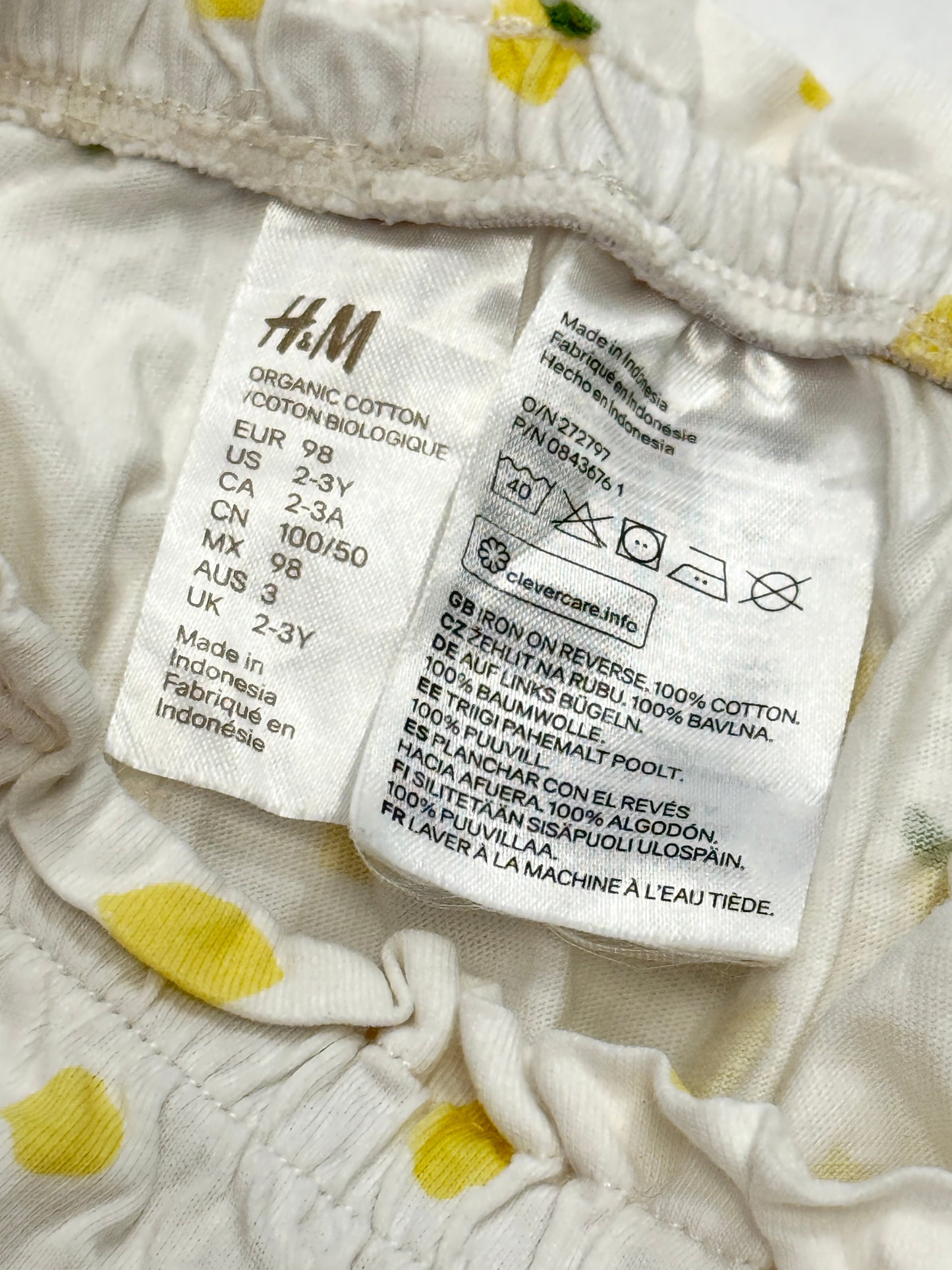 H&M Lemon Short bloomers 2-3y