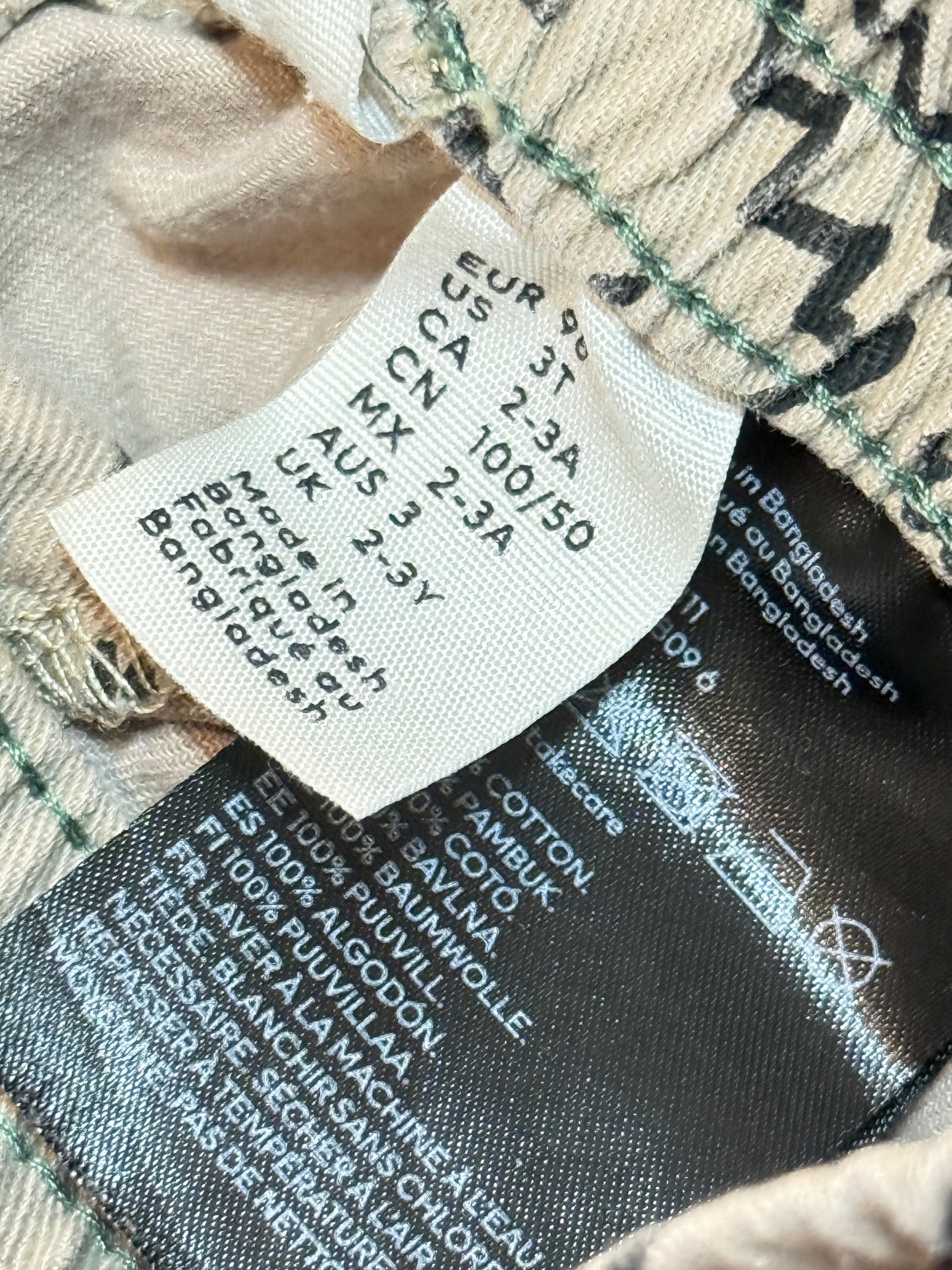 H&M DINO PANTS 2-3Y