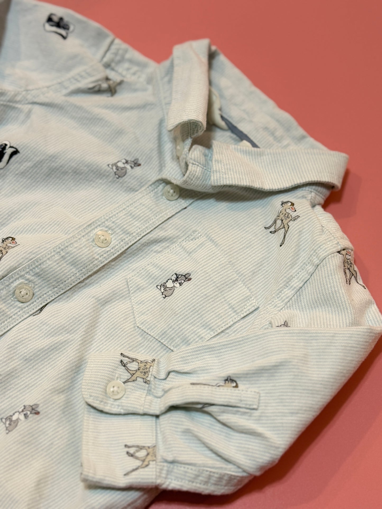 Baby Gap Boys Bambi animals Button up 6-12m