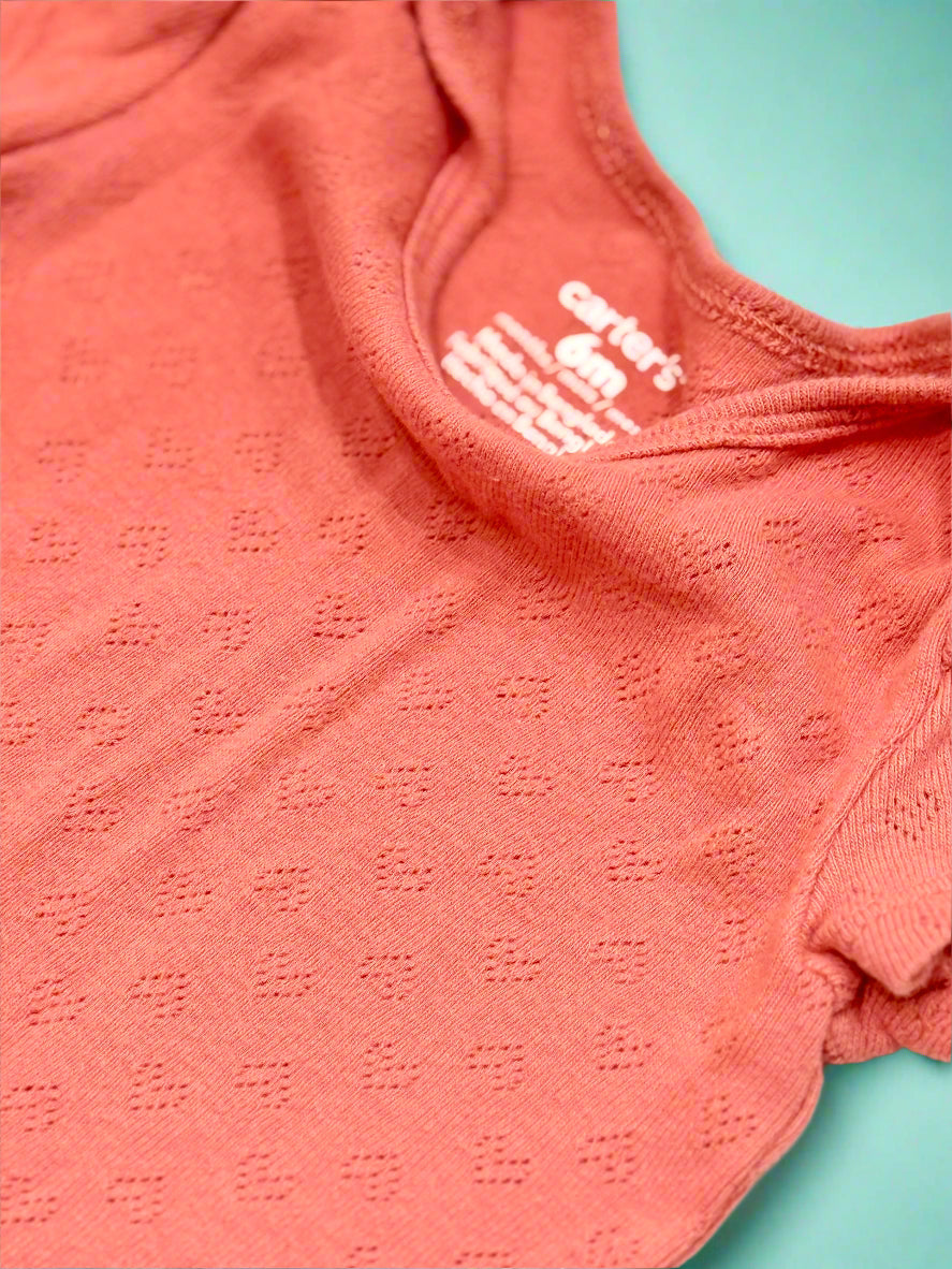 Carters 6m embroidered heart onesie
