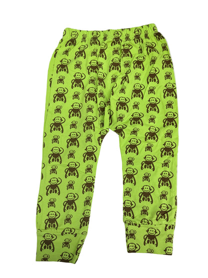 New- Green Monkey Print Pants 3T