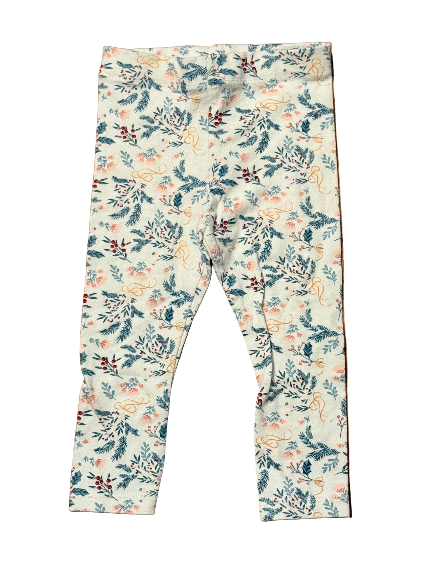 Holiday Floral Print Leggings 3-6m