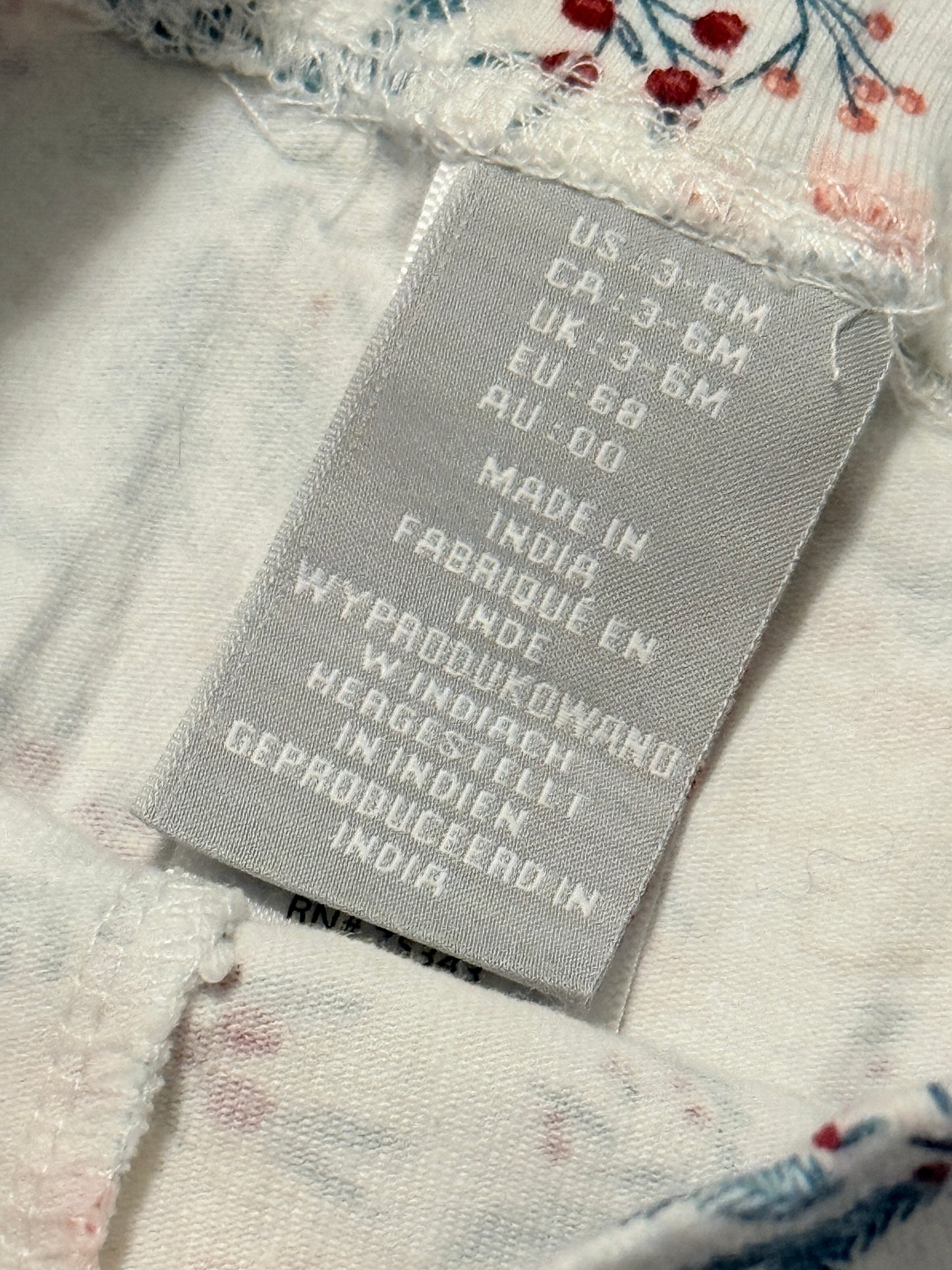 Holiday Floral Print Leggings 3-6m