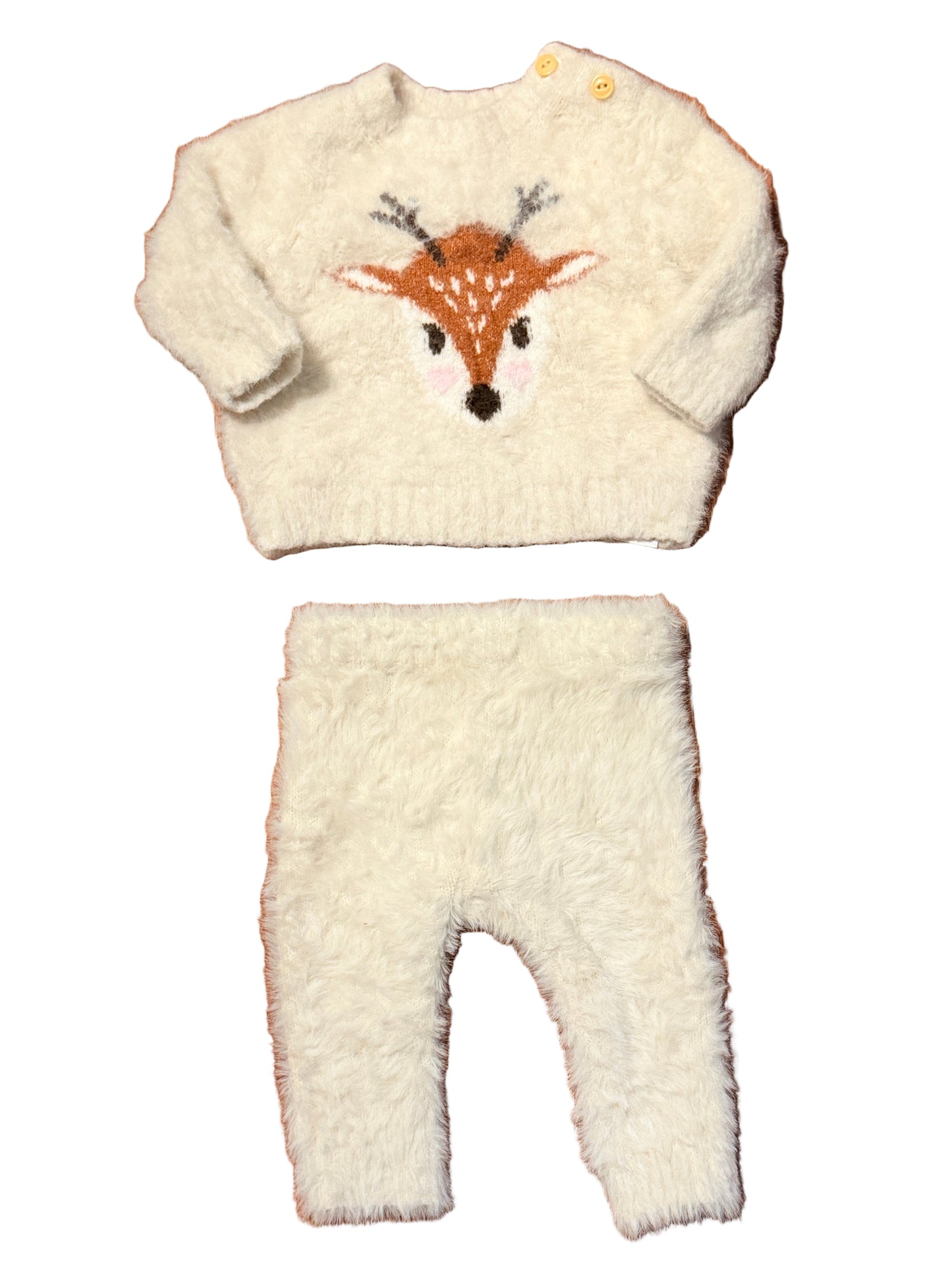 Old Navy 2pc Deer Set Fuzzy 0-3m