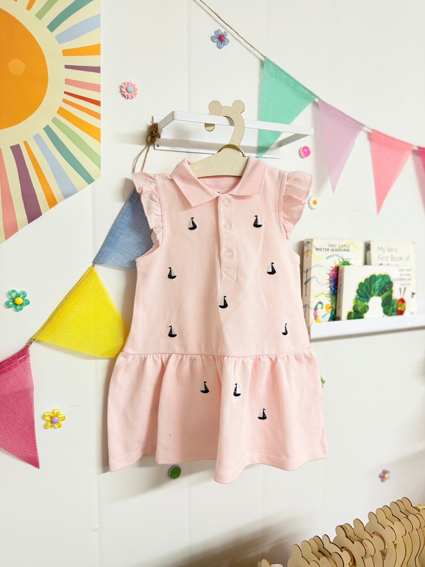 Little Me 18m Sailboat Dress & Diaper Cover