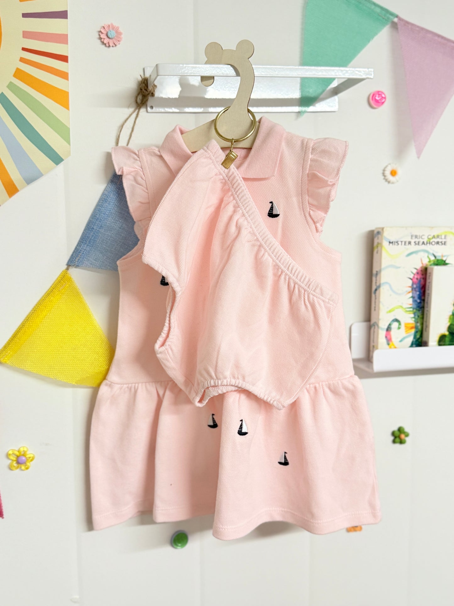 Little Me 18m Sailboat Dress & Diaper Cover
