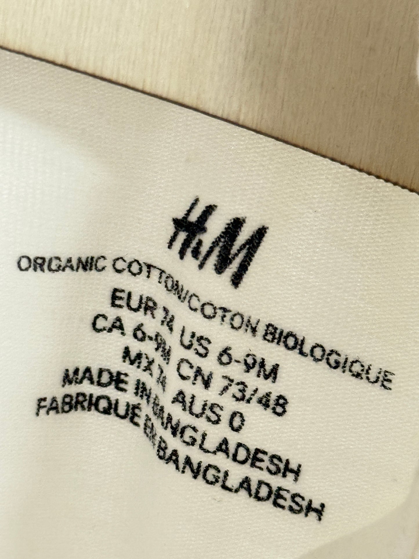 Collard H&M Cotton 6-9m Long sleeve Onesie