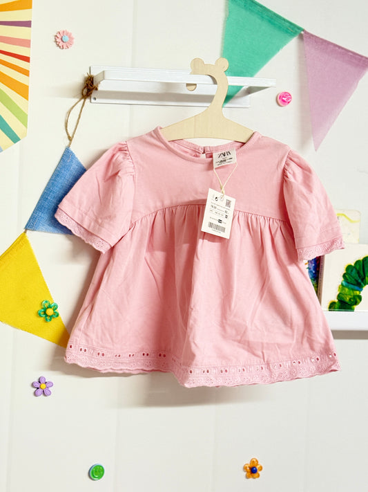 Zara eyelet Flowy Top 18-24m NWT