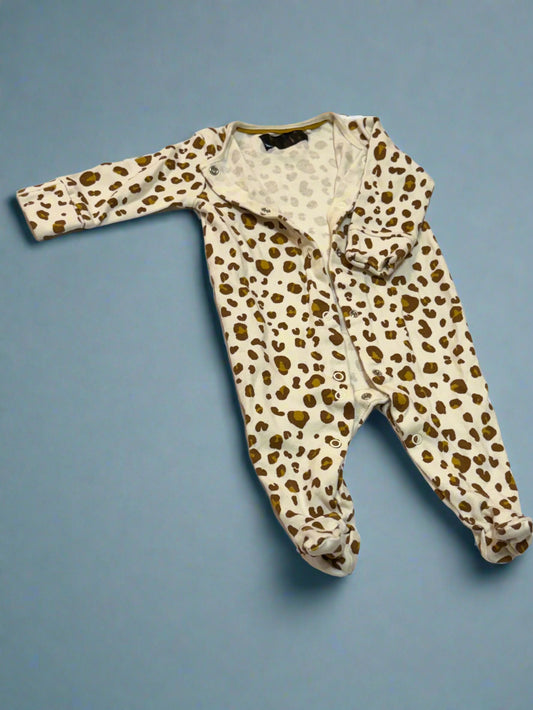 leopard print pjs 3-6m