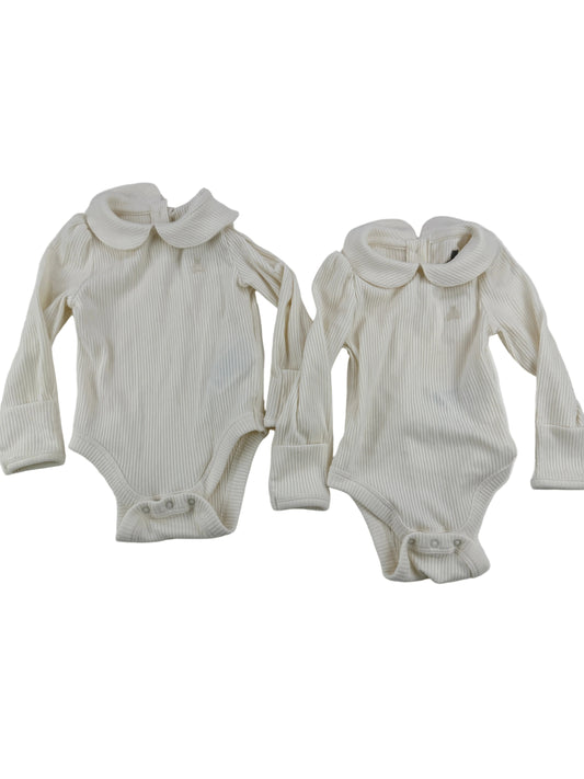 Baby Gap Ribbed Peter Pan Collar Bodysuit 3-6M 2pack
