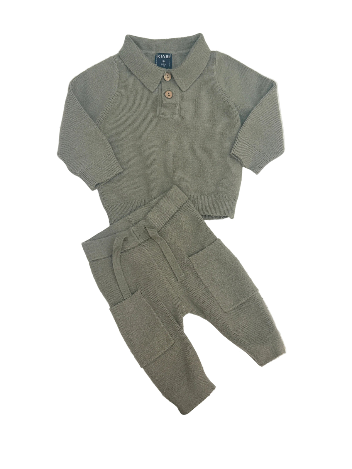 Kiabi Knit Polo Sweater Joggers Set 1M