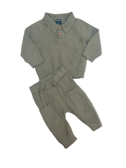 Kiabi Knit Polo Sweater Joggers Set 1M