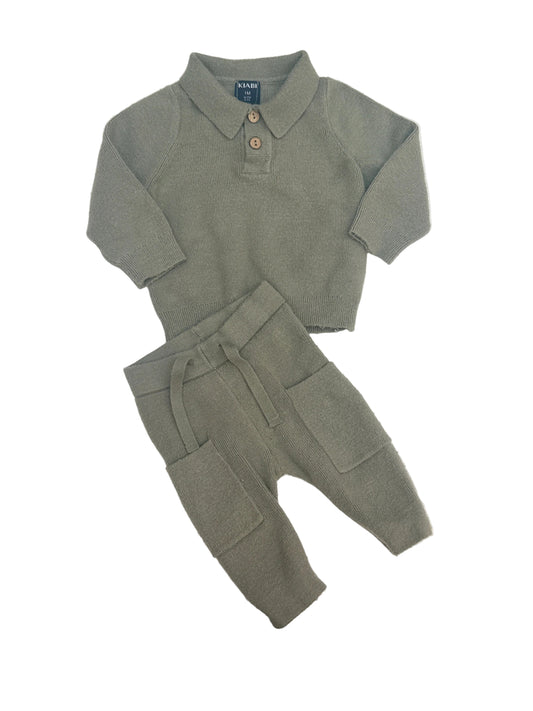 Kiabi Knit Polo Sweater Joggers Set 1M