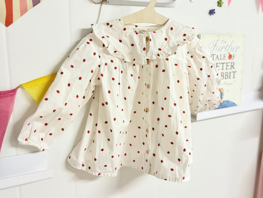 H&M strawberry Blouse 4t NWT
