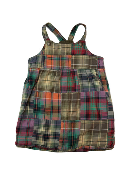 American Living Patchwork Madras Overalls 18M