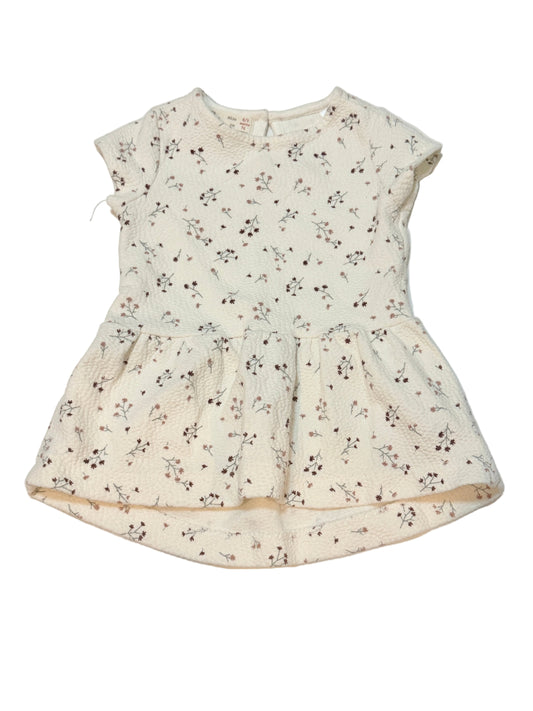 Zara Cream Floral Baby Dress 6-9m