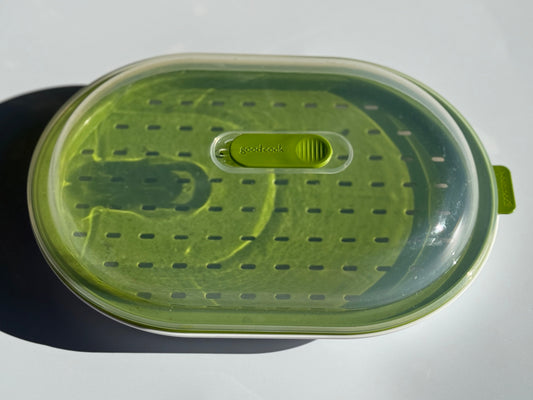 GoodCook BPA-Free Plastic Microwave Vegetable and Fish Steamer, Green